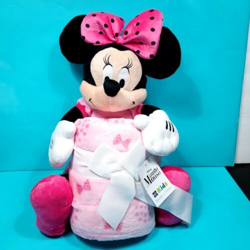 Disney Minnie Mouse Fleece Throw Blanket 50” x 60” Plush Buddy Pillow Kids NEW - £27.24 GBP