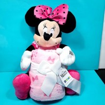 Disney Minnie Mouse Fleece Throw Blanket 50” x 60” Plush Buddy Pillow Ki... - £27.12 GBP
