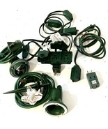 Holiday Lighting Adapter Lot 8 Pc 2 Spotlights W Spike Ext Cords Multipl... - £47.40 GBP