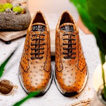 Genuine ostrich quil fashion sneaker Shoes Scanno Antique Paja image 7
