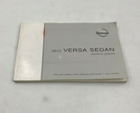 2012 Nissan Versa Owners Manual Handbook OEM H02B41009 - $44.99