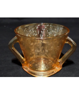 Vintage JEANNETTE Open Sugar Bowl FLORAGOLD Marigold Carnival Glass 3.25... - $14.98 CAD