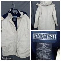 Lands End Men&#39;s Waterproof Chore Jacket Fleece Lined Petite M Beige - $67.00