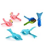 C&amp;H Solutions 3 Set (6 Ct) Bubble Fish, Dolphin, Flamingo Beach Towel Cl... - $328.61 MXN