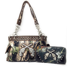 Western Camouflage Pistol Rhinestone Shoulder Handbag /Matching Wallet 8... - £46.98 GBP