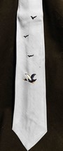 Haband Patterson Necktie-Vtg Pale Blue 3.5&quot;W49&quot;L Embroid Duck Acetate PE... - £9.30 GBP