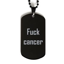 Motivational Metastatic Breast Cancer Black Dog Tag, Fuck Cancer, Inspirational  - £15.28 GBP