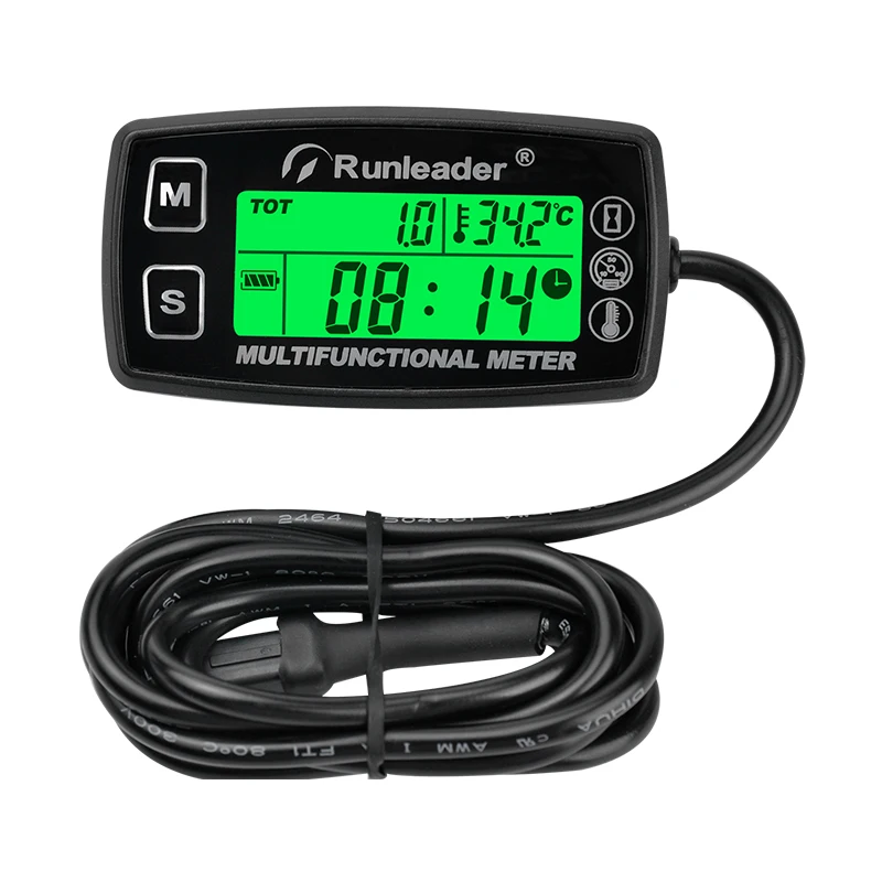 Digital RPM Tach Hour Meter Temperature Gauge for Gas Engine Motorcycle Marine - £36.71 GBP