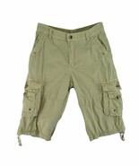 JUNYE JEANS Y2K Vintage Military Fatigue Cargo Crop Shorts Pants 32 x 14... - $27.05 CAD