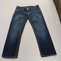 Most Wanted See Thru Soul Women's Blue Cropped Denim Jeans Size 27 (28×24) image 14