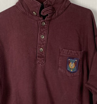 Vintage Polo Ralph Lauren Sweatshirt Uni Crest Collared Henley Medium 80... - £55.87 GBP
