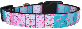 Flamingo Fun Nylon Dog Collar MD - $29.86