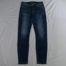 Silver 26 x 27 Mazy Skinny Medium Wash Stretch Destroyed Denim Womens Jeans - $16.99