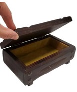 Vintage Trinket Box Medium Wooden Treasure  Storage Jewelry Necklace Box... - $32.04 CAD