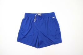 Vintage 90s Streetwear Mens Size XL Spell Out Above Knee Mesh Shorts Royal Blue - £35.57 GBP