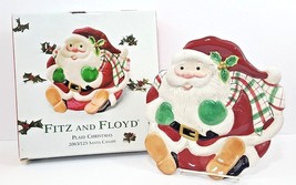 Fitz &amp; Floyd Santa Snack Canape Plate 2001 Plaid Christmas 8 1/2&quot; x 6 1/... - £11.19 GBP
