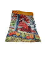 NEW Autumn VERMONT RED BARN Garden FLAG  12&quot; X 18 &quot;  Outdoor Yard Tree L... - £19.60 GBP