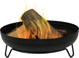 Black Sunnydaze Steel Outdoor Wood-Burning Fire Pit Bowl 23-Inch Bonfire Pot - £102.29 GBP