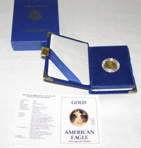 1990-P $10 American Eagle Gold Bullion Coin PROOF-LOW MINT.-1/QUARTER Oz - 22K - £948.84 GBP