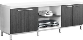 Monarch Specialties White/Grey Hollow-Core Tv Console, 60-Inch - £259.78 GBP