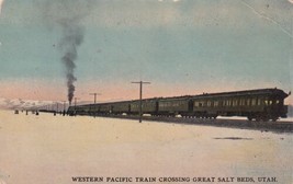 Western Pacific Train Crossing Great Salt Beds Utah UT Postcard D24 - £2.38 GBP