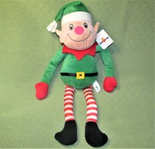 Hugfun Plush Christmas Elf 22&quot; Santa&#39;s Helper w/HANG Tag Green Red Stuffed Toy - £9.31 GBP