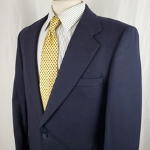 Thornhill Menswear Navy Blue Sport Coat Jacket 40R Wool Two Button Blaze... - $24.99
