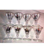 8 Vintage Infantry Dessert Glasses Mint - $694.36 MXN