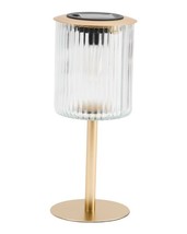 NWT 12in Metal And Glass Solar Table Lamp - GOLD - $18.76