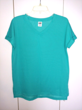 AVIA LADIES V-NECK STRETCH SS GREEM ATHLETIC PULLOVER-S(4/6)-POLY/SPANDEX - $9.49