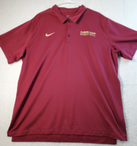 Nike Polo Shirt Mens Size XL Burgundy Knit Short Sleeve Florida State Ba... - $18.94