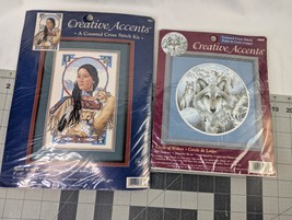 Creative Accents Counted Cross Stitch Kit Lot Wolves Indian Cougar - $24.95