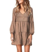 Eytino Women Long Sleeve Ruffles Casual Loose Short Mini T-Shirt Dress  ... - $36.47 CAD