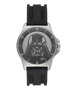 Mens Watch Quartz Darth Vader Wrist Adult Star Wars Black &amp; Silver Silic... - £26.52 GBP