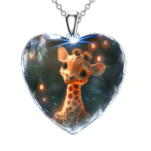 Giraffe Heart Pendant Necklace - New - £10.38 GBP