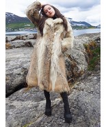 Coyote Fur Coat Coats Large Plush Shawl Collar S Fast Shipping - $399.00
