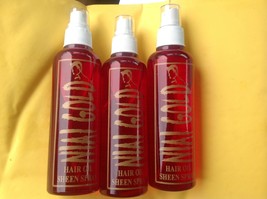 3 Niai gold Oil Sheen Spray For Human and Synthetic Hair 8oz Wigs Ponytails - £15.56 GBP