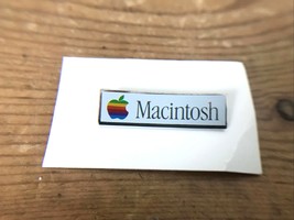 Vtg 80s Apple Macintosh Computer Rainbow Enamel Brass Logo Lapel Pin Brooch - $299.99