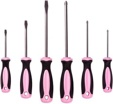 Screwdriver Set Pink Power 6 Pieces Phillips &amp; Flathead Hand Tool Set fo... - $61.99