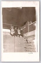 RPPC Edwardian Ladies Sitting On Edge of Wall 1906 Real Photo Postcard C44 - £11.73 GBP