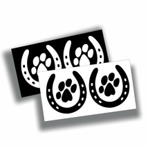 4X Horseshoe &amp; Dog Paw Print Decal Sticker, Car, Truck 4H Horse Barn Trailer - $13.83