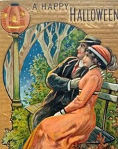 Victorian Halloween Postcard Goblin Head Street Light Embossed Series 552 Unused - £39.99 GBP