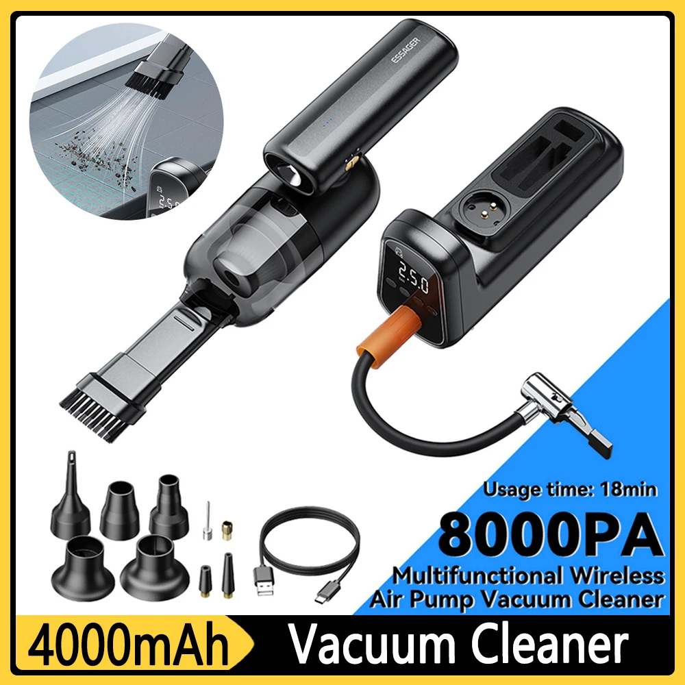 1 wireless vacuum cleaner air compressor handheld vacuum pump car tyre inflator led 12v thumb200