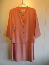 ORVIS 2pc Long Skirt Suit Sz 10 3/4 Sleeves Ruffle Accents EUC - £31.93 GBP