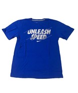 Nike Small Unleash Speed Swoosh Mens T-Shirt Blue Silver Graphic - £13.99 GBP
