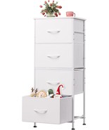Wlive Dresser With 4 Drawers, Storage Tower, Organizer Unit, Fabric, White - $784.93 MXN