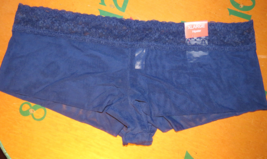 Women&#39;s XL Navy Mesh &amp; Lace Hipster Panty, NWT - $5.50
