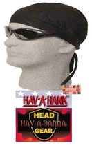 Black Lined Do Doo Rag Fitted Tied Bandana Biker Hav-A-Danna Skull Head Wrap Cap - £10.21 GBP