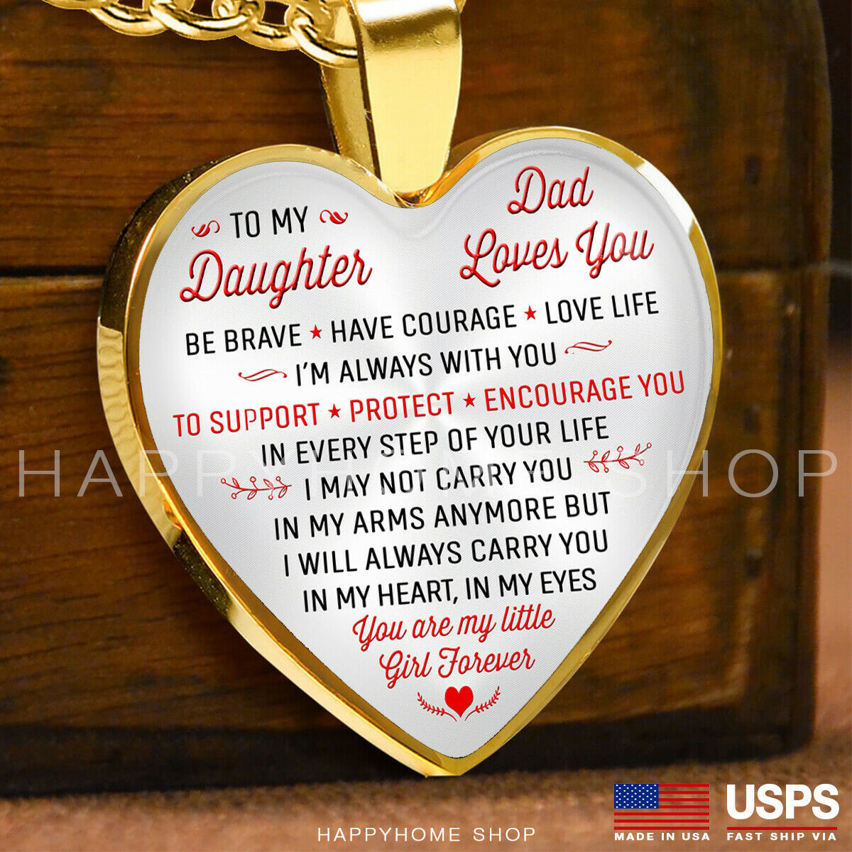 Father & Daughter Necklace Gift For Daughter You're my Little Girl Forever -N404