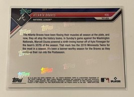 Atlanta Braves 17/25 Ties HR Record 2023 MLB Atlanta Braves TOPPS NOW 306 HR 956 - £14.90 GBP